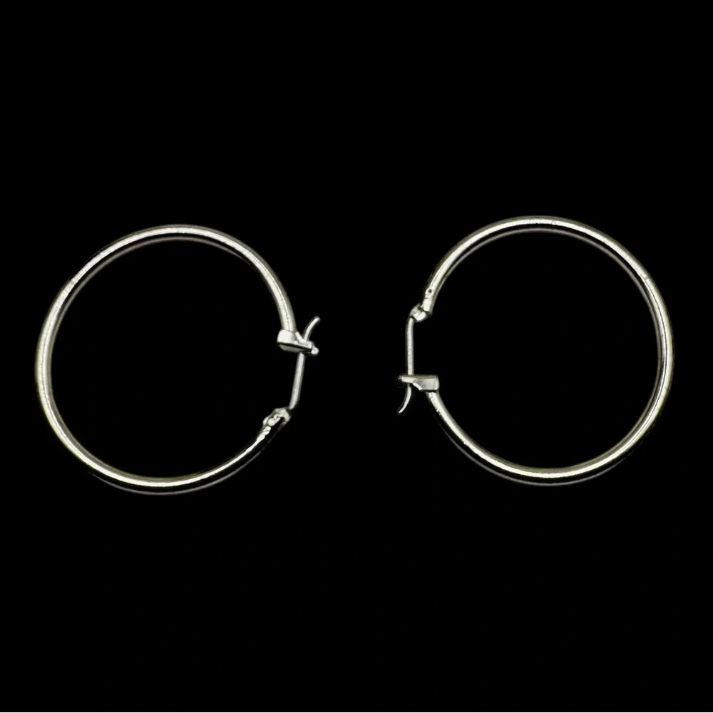 Classic Silver Tone Hoop Earrings | Minimal Everyday Hoops